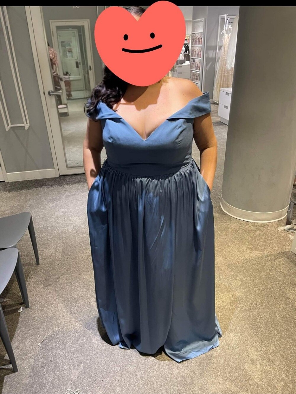 Elegant Blue Sleeveless Wedding Dress
